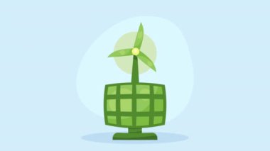 Çevre dostu güneş paneli animasyonu 4k video animasyonu