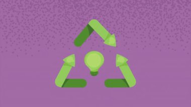 Geri dönüşüm okları çevre dostu animasyon 4k video canlandırması