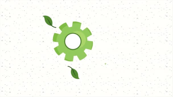 Eco Friendly Gear Green Animation Video Animated — Stock Video