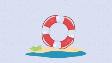 Tekne cankurtaranı deniz animasyonu 4k video animasyonu