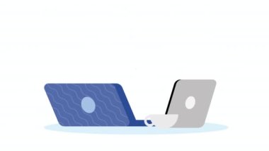 dizüstü bilgisayar ve tablet animasyonu 4k video canlandırması