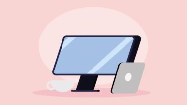 masaüstü bilgisayar aygıtı animasyonu 4k video animasyonu