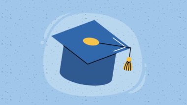 mezuniyet şapkası aksesuar eğitim animasyonu 4k video animasyonu