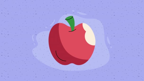 Graduiertenmütze Mit Apfel Und Bleistift Animation Video Animiert — Stockvideo