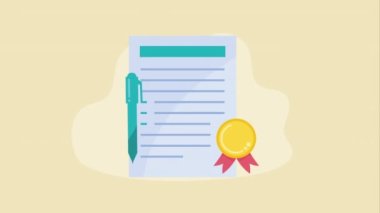 Kalem animasyonu 4k video animasyonlu eğitim diploması