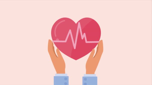 Serce Cardio Bicie Serca Animacja Wideo Animowane — Wideo stockowe