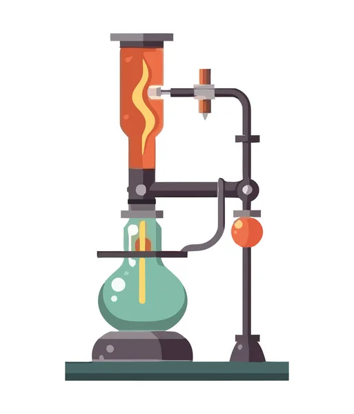 Laboratory Distillation Apparatus Flasks Icon Isolated — Stock Vector