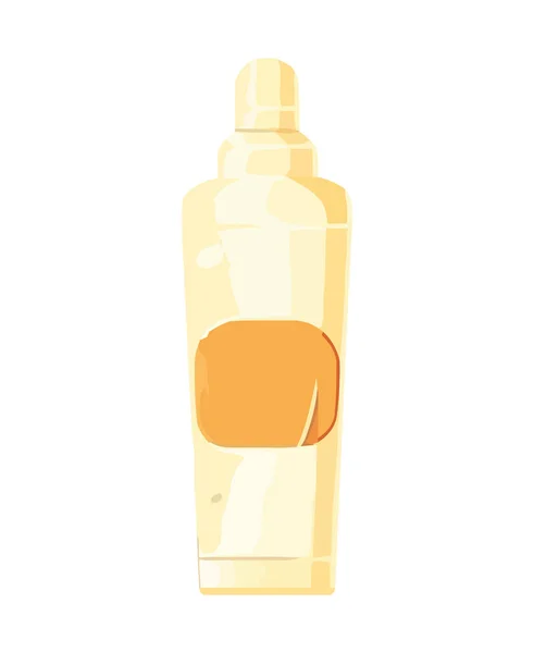 Yellow Cartoon Jar Holds Fresh Moisturizer Cream Icon Isolated — Stock Vector