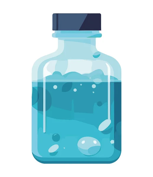 透明なガラス瓶は淡水のアイコンを隔離 — ストックベクタ
