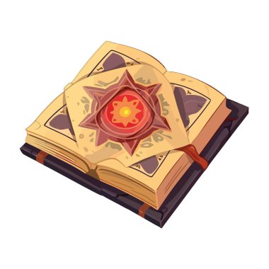 Antik kitap, astroloji sembolü, izole edilmiş vektör simgesi
