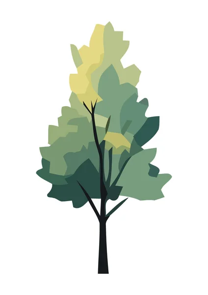 Πράσινα Φύλλα Κλαδί Δέντρου Συμβολίζουν Την Εικόνα Ανάπτυξης Απομονωμένη — Διανυσματικό Αρχείο