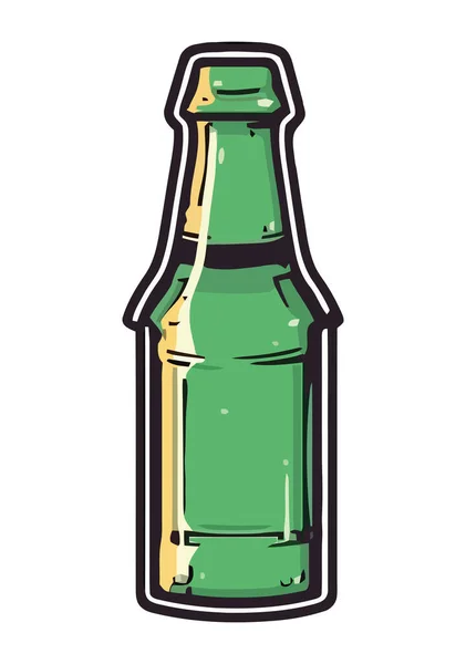 Прозрачное Стекло Держит Иконку Пива Изолированной — стоковый вектор