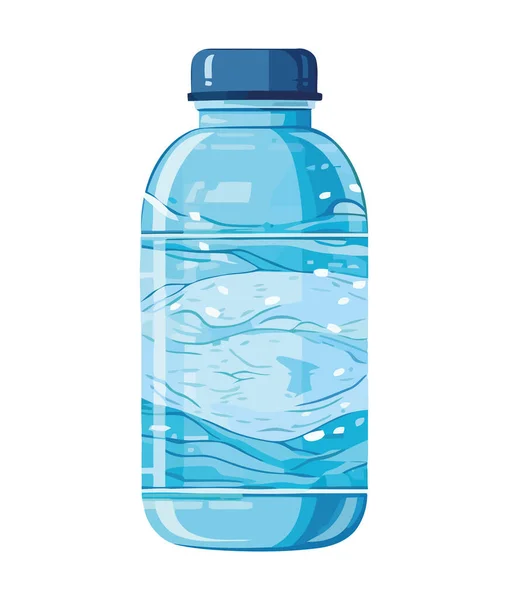 Transparante Plastic Fles Met Gezuiverd Drinkwater Icoon Geïsoleerd — Stockvector