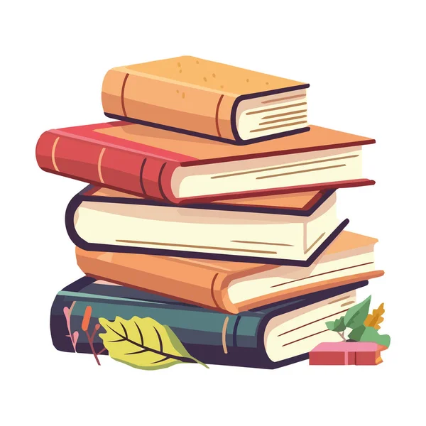 Stacks Old Literature Isolated Library Icon — Stock Vector
