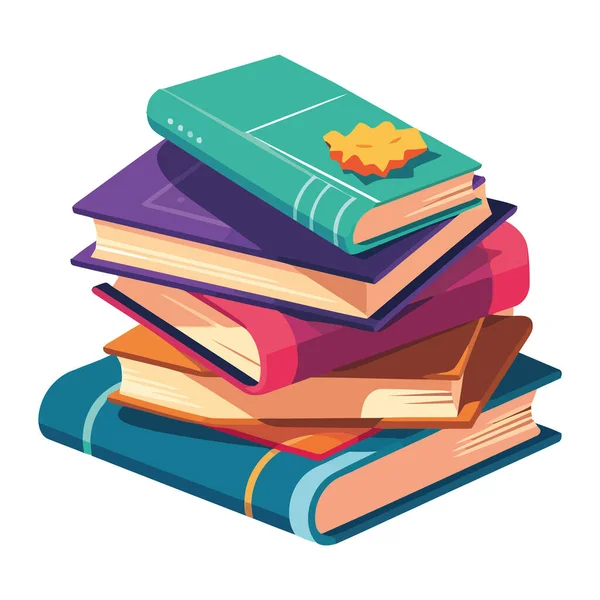 Pilhas Literatura Livros Didáticos Para Ícone Aprendizagem Isolado — Vetor de Stock