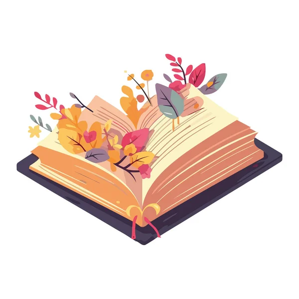 Podzimní Listy Inspirují Učení Izolované Ikoně Knihovny — Stockový vektor