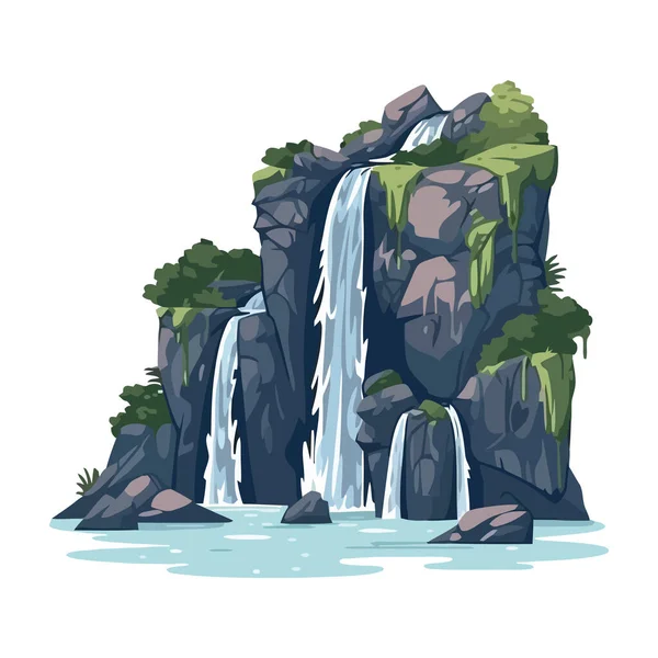 Изолированная Вершина Горы Водяная Икона — стоковый вектор