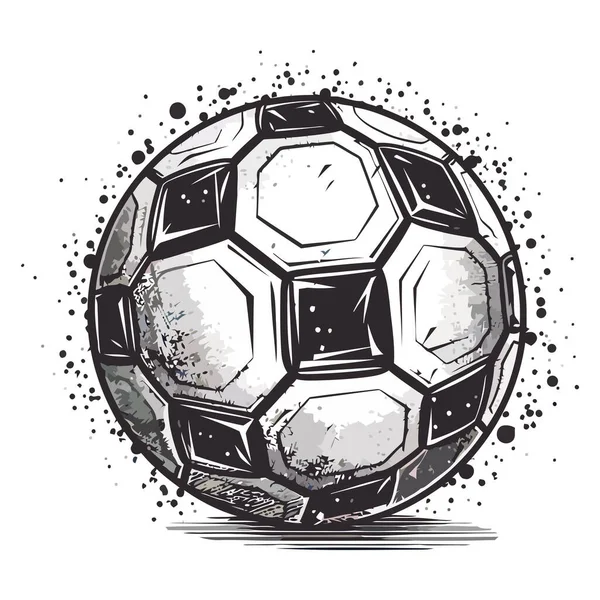 Simbolo Vettore Pallone Calcio Sfondo Nero Icona Isolata — Vettoriale Stock