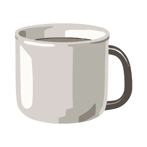 Иконка Чашки Кофе Изолированном Белом Фоне — стоковый вектор