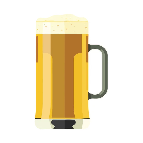Levante Uma Caneca Espumosa Ícone Cerveja Artesanal Dourado Isolado — Vetor de Stock