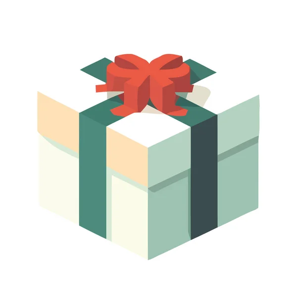 Wrapped Gift Box Symbolizes Love Celebration Icon Isolated — Stock Vector