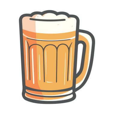 Köpüklü vektör sıvı köpük, köpük çubuğu içecek simgesi izole