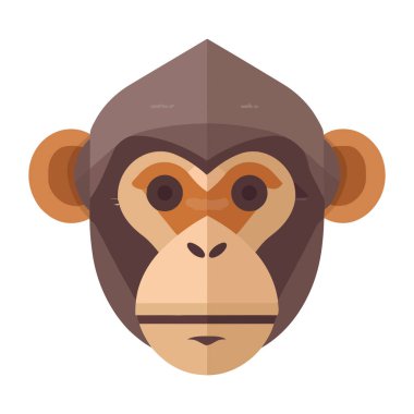 Gülümseyen bebek makak oturma ikonu izole