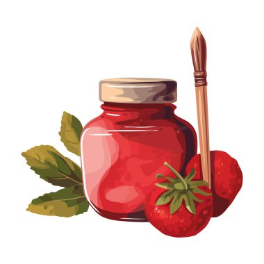 Sağlıklı beslenme ikonu için organik çilek olgunluğu izole edilmiş.