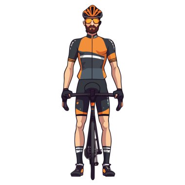 Hız ve güç simgesi izole edilmiş kaslı motorcu yarışları