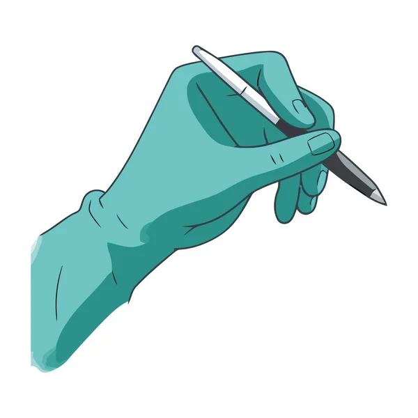 Ręczne Trzymanie Ikony Długopisu Izolowane — Wektor stockowy