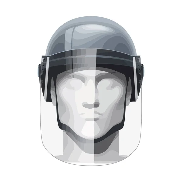Police Riot Helmet Visor Protection Icon Isolated — Stock Vector