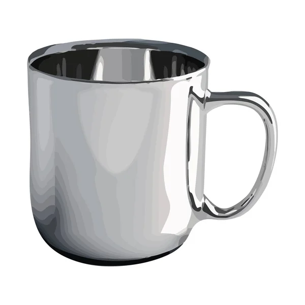 Empty Coffee Mug Handle White Background Icon — Stock Vector