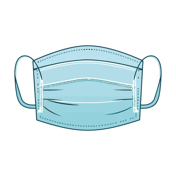 Máscara Médica Protectora Icono Diseño Azul Aislado — Archivo Imágenes Vectoriales