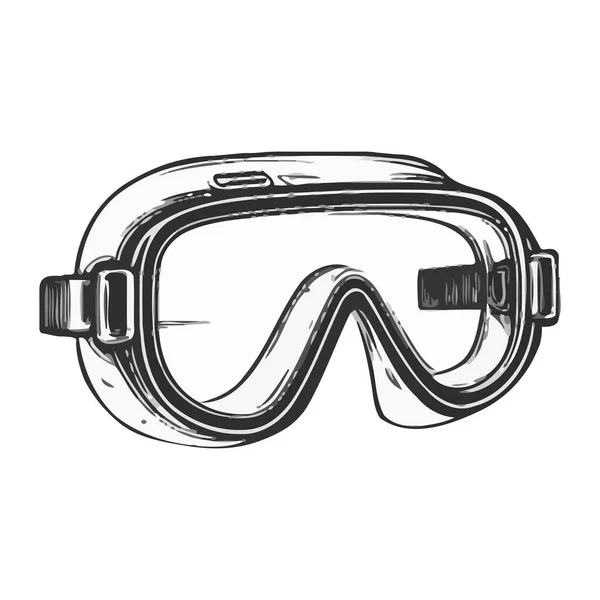 Goggles Snorkel Och Dykutrustning Ikon Isolerad — Stock vektor