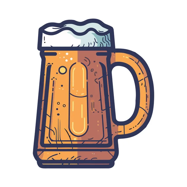 Schaumiges Bier Bierglas Perfekte Feier Ikone — Stockvektor