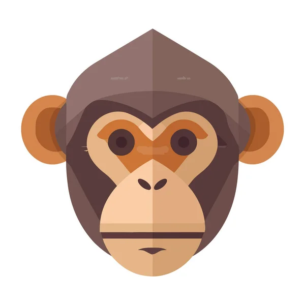 Bambino Sorridente Macaco Icona Seduta Isolato — Vettoriale Stock