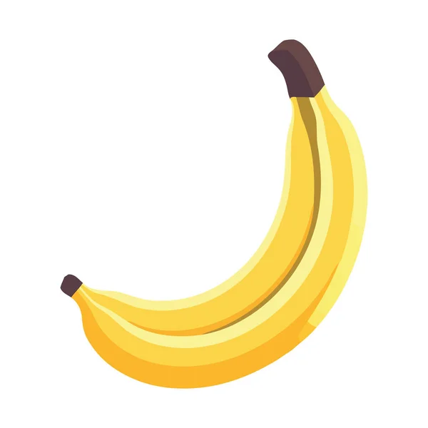 Juicy Yellow Banana Symbol Healthy Eating Icon Isolated — Stock Vector