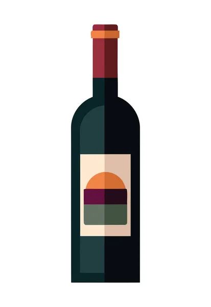 Vino Gourmet Botella Bebida Icono Aislado — Archivo Imágenes Vectoriales