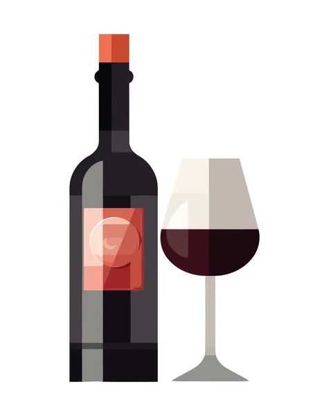 Ilustração Ícone Garrafa Vinho Bebida Isolado — Vetor de Stock