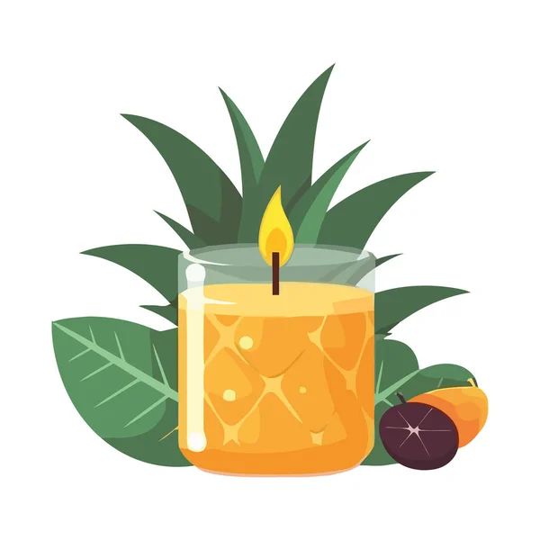 Burning Candle Symbolizes Spirituality Love Icon Isolated — Stock Vector