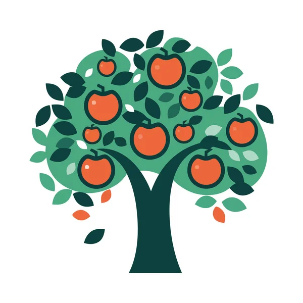 Branch Apple Tree Icon Isolated — Stock Vector