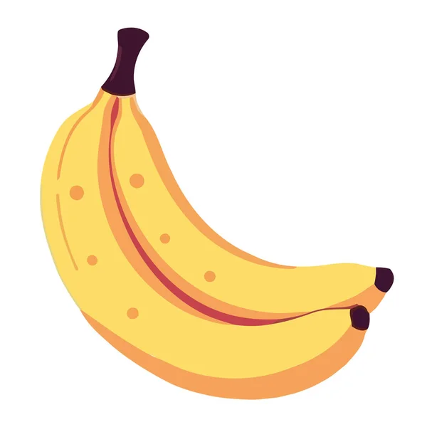 Färsk Ekologisk Banan Hälsosam Vegetarisk Snack Ikon Isolerad — Stock vektor
