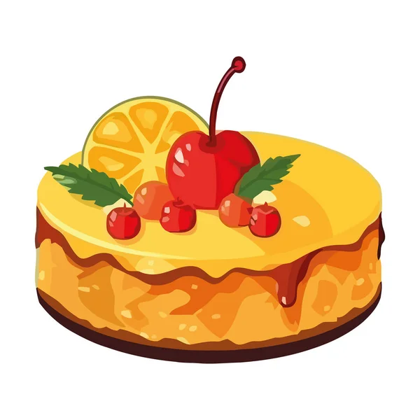 Frisch Gebackene Süße Kuchen Mit Früchten — Stockvektor