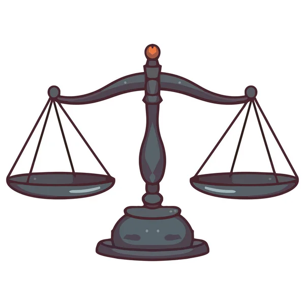 Gerechtigkeit Symbolisiert Durch Gleichgewichtssymbol — Stockvektor