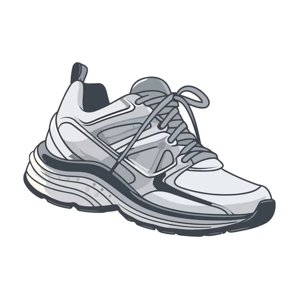 靴ひもシンボルベクトルアイコンが隔離されたスポーツシューズデザイン — ストックベクタ