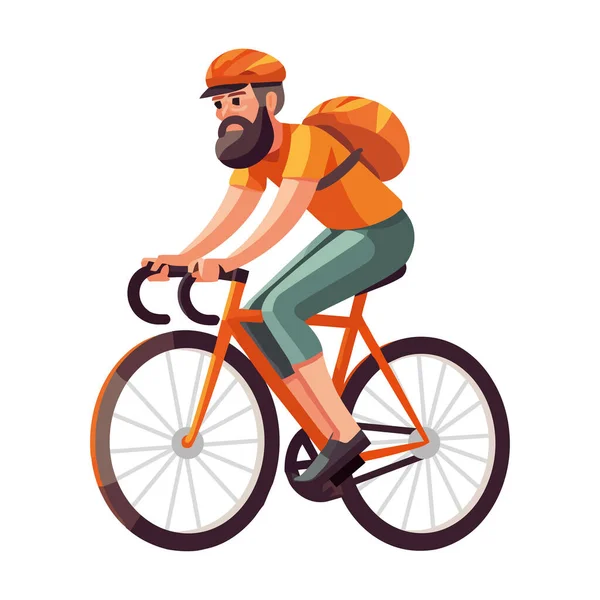 Man Cykling Med Hastighet Vektor Illustration Design Ikon Isolerad — Stock vektor