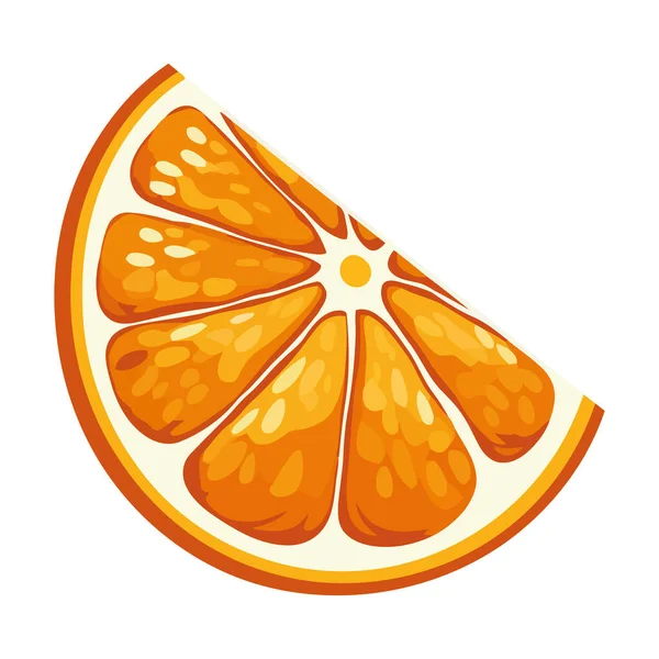 Sappige Citrusschijfje Vers Gezond Eten Pictogram Geïsoleerd — Stockvector