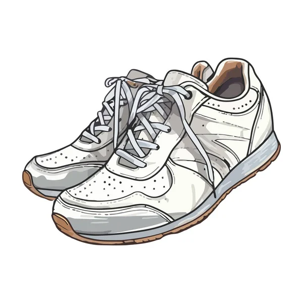 运动鞋设计素描现代时尚图标隔绝 — 图库矢量图片