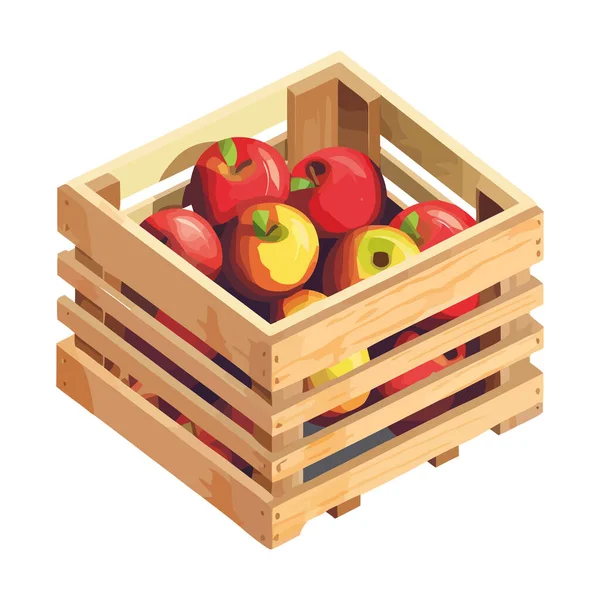 Органічна Яблучна Закуска Свіжозібрана Ікона Ізольована — стоковий вектор