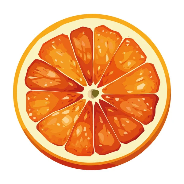新鮮な柑橘類のスライス 自然健康的なリフレッシュアイコンを隔離 — ストックベクタ